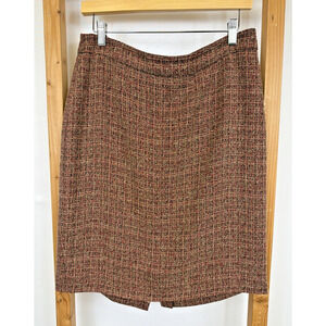 Anne Klein Multicolored Plaid Pattern Knee Length Pencil Skirt #1572 Size 8